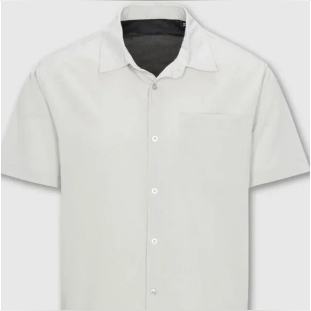 Psycho Tuna Lake Erie Short Sleeve Button Up Shirt Oyster Mushroom